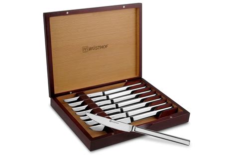 wusthof 8-piece stainless steel steak set in rosewood presentation box|wusthof steak knives.